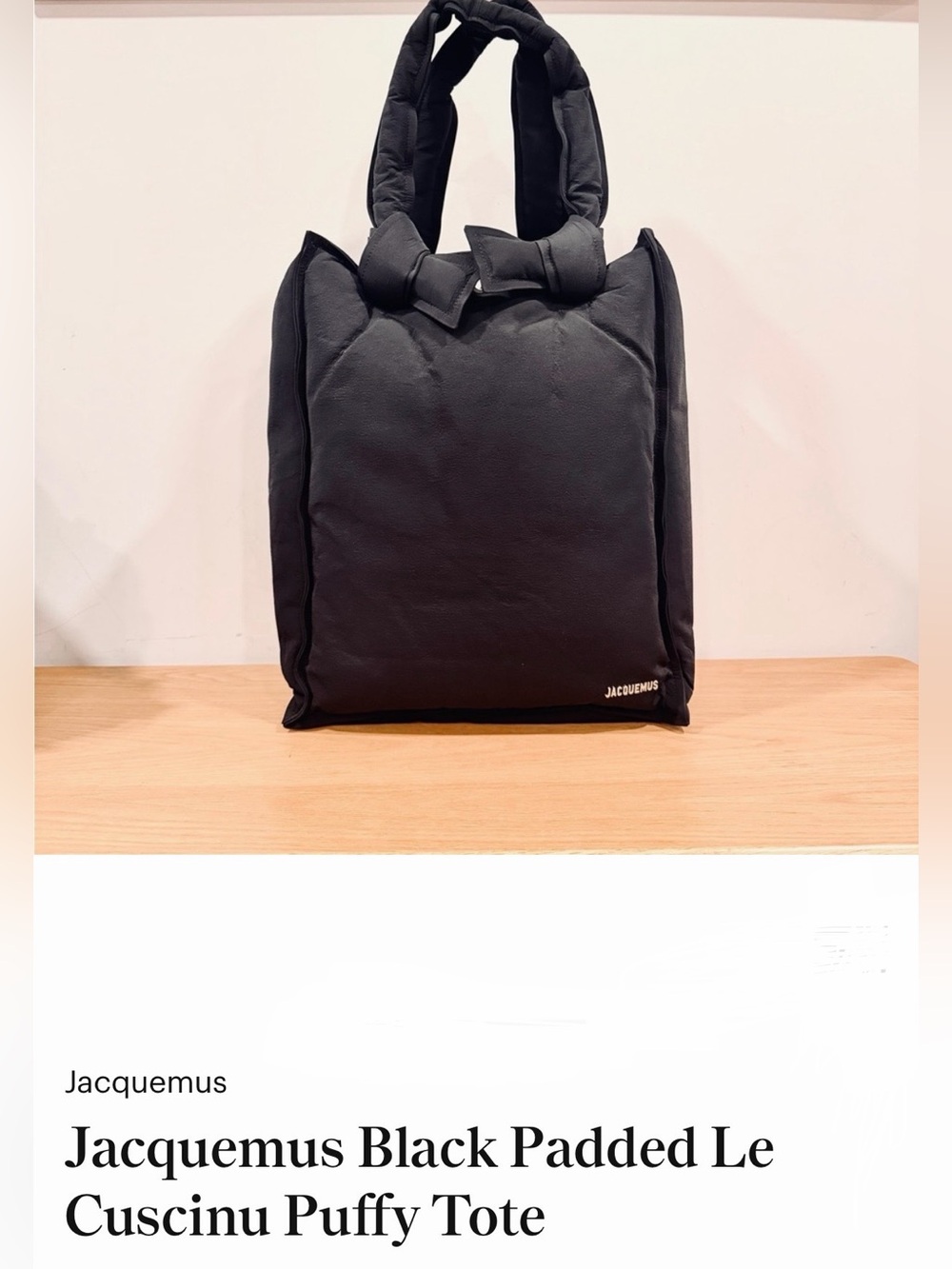 Jacquemus Black Tote with Cream Interior